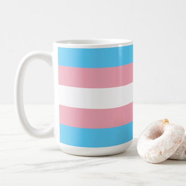 Taza De Café Tapa rosa y azul a rayas (Con donut)