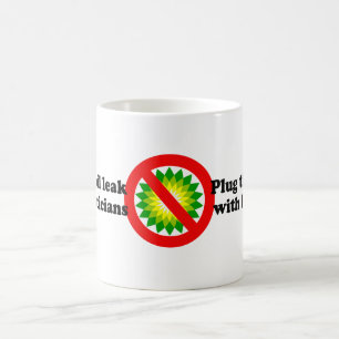 TAZA DE CAFÉ TAPAR LA FUGAR DE PETRÓLEO CON POLÍTICOS