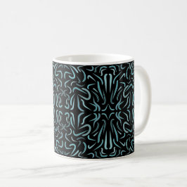 Taza De Café Tapered Outline Shapes Filled With Aquatic Colors