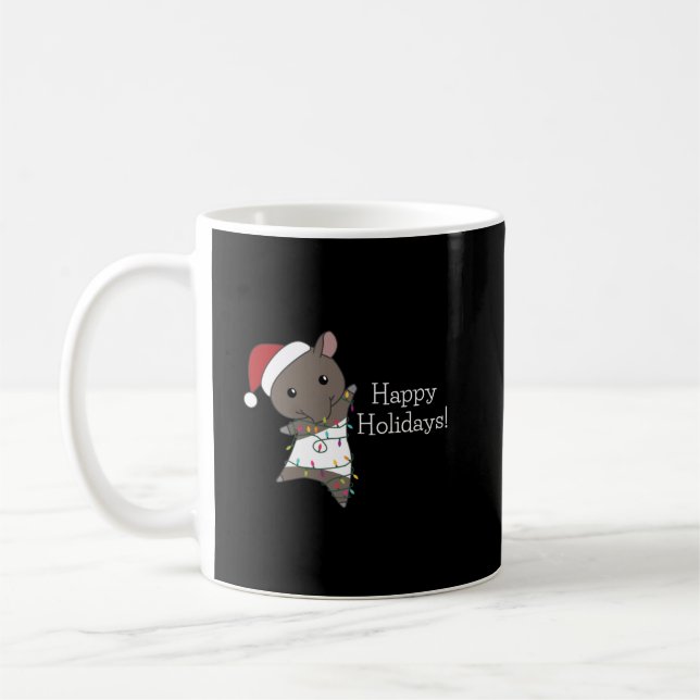 Taza De Café Tapir Navidades Tapire Winter Animals (Izquierda)