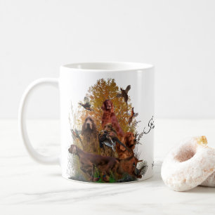 Taza De Café Tapiz de Setter Irlandés Impresión de Lona Falsa A