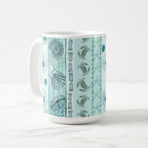Taza De Café Tapiz de vida oceánica bohemia