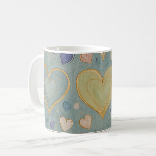 Taza De Café Tapiz del corazón Pastel (Anverso izquierdo)