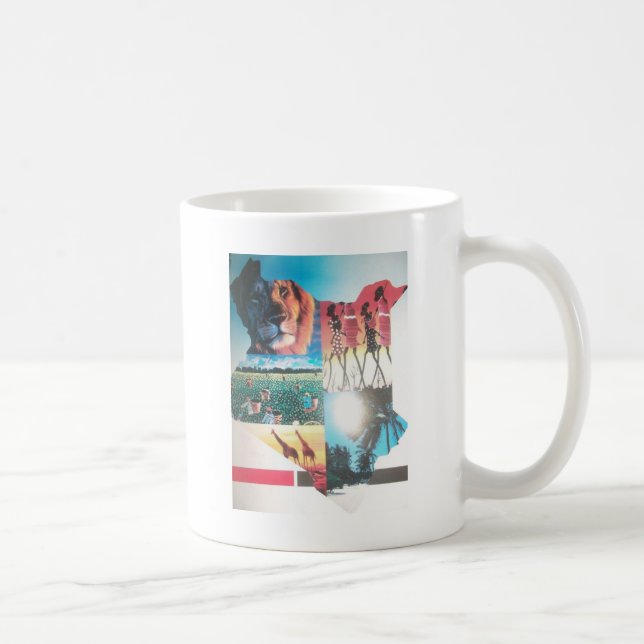 Taza De Café Tapiz keniano: Vida silvestre, cultura y playa cos (Derecha)