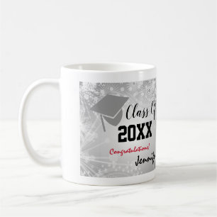 Taza De Café Tapón de graduación, año de clase 20XX fiesta plat
