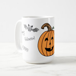 Taza De Café Tapón y calabaza de Halloween