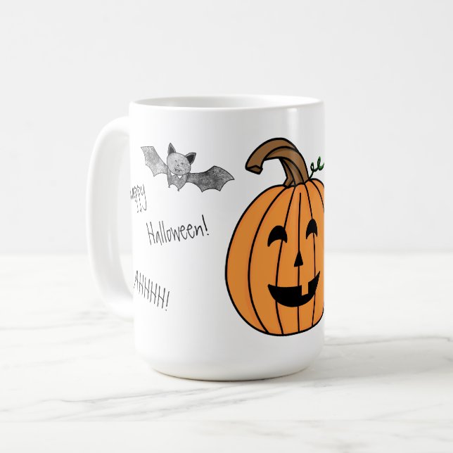 Taza De Café Tapón y calabaza de Halloween (Anverso izquierdo)