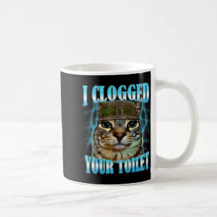 Taza De Café Taponé tu inodoro gato divertido guerra meme cereb