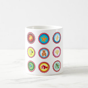 Taza De Café Tapones tropicales para botellas Diseño Océano y V