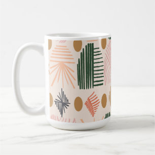 Taza De Café Tapos de tierra tribales caribeños: Boho Verde osc