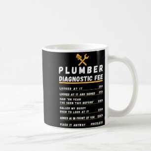 Taza De Café Tarifa de diagnóstico de fontanero divertido