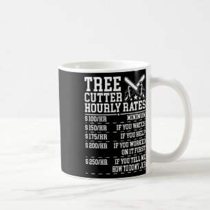 Taza De Café Tarifa por hora del cortador de árboles, divertido