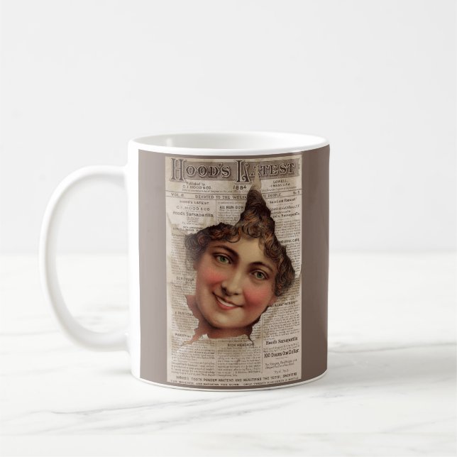 Taza De Café Tarjeta comercial de 1884 Hood's Tooth Powder (Izquierda)