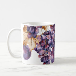 Taza De Café Tarjeta de acuarela de uvas