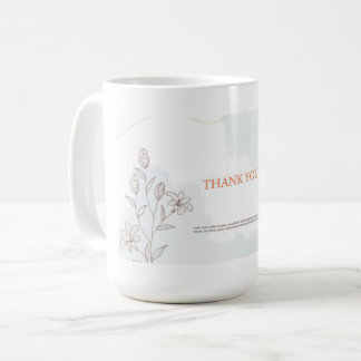 Taza De Café tarjeta de agradecimiento en white mug mockup