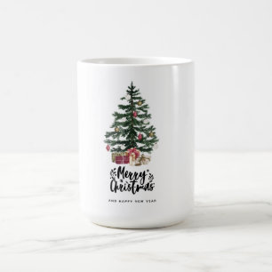 Taza De Café Tarjeta de árbol de Navidad Feliz Navidad Fiestas