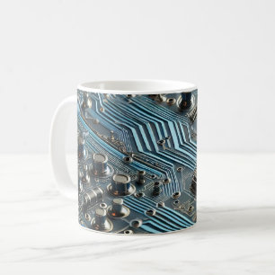 Taza De Café Tarjeta de circuito azul