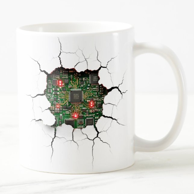 Taza De Café Tarjeta de circuito de pared agrietada (Subido por el creador)