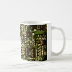 Taza De Café Tarjeta de Circuito Verde Macro   Foto de PCB
