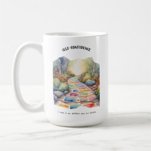Taza De Café Tarjeta de confirmación positiva de autoconfianza