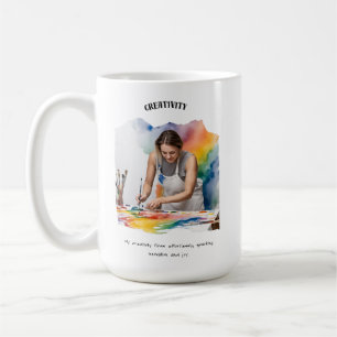 Taza De Café Tarjeta de confirmación positiva de creatividad