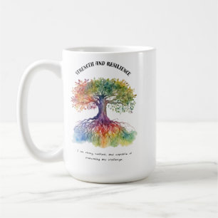 Taza De Café Tarjeta de confirmación positiva de resistencia y 