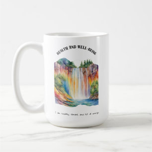 Taza De Café Tarjeta de confirmación positiva de salud y bienes