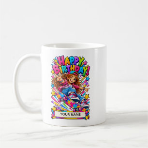 Taza De Café Tarjeta de cumpleaños personalizada de monopatín p