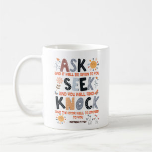 Taza De Café Tarjeta de Escritura versículo de la biblia Mateo