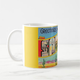 Taza De Café Tarjeta de felicitación vintage de Santa Fe