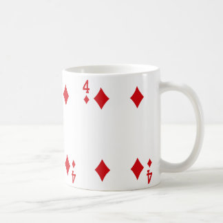 Taza De Café Tarjeta de juego de cuatro diamantes
