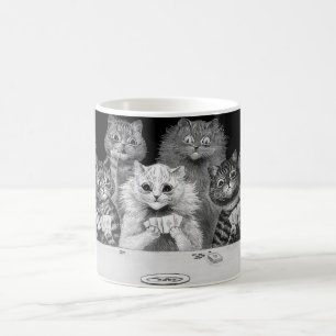 Taza De Café Tarjeta de juego para gatos, Louis Wain
