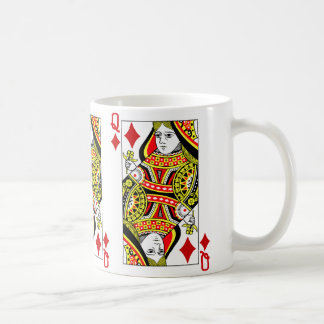 Taza De Café Tarjeta de juego Reina de diamantes