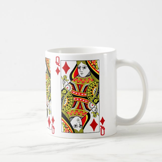 Taza De Café Tarjeta de juego Reina de diamantes (Derecha)
