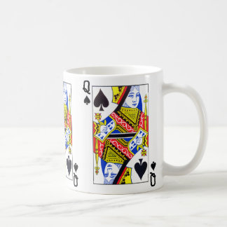 Taza De Café Tarjeta de juego Reina de espadas