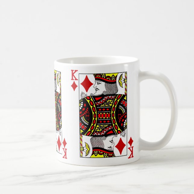 Taza De Café Tarjeta de juego Rey de Diamantes (Derecha)