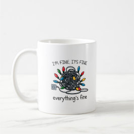 Taza De Café Tarjeta de Luces de Navidad Enredadas