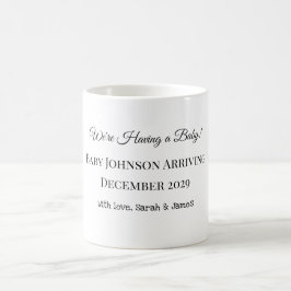 Taza De Café Tarjeta de revelación de bebé personalizado
