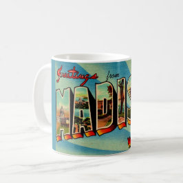 Taza De Café Tarjeta de saludo de Madison Wisconsin