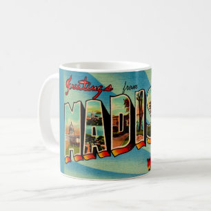 Taza De Café Tarjeta de saludo de Madison Wisconsin