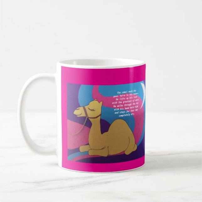 Taza De Café Tarjeta de saludo de poema camello. (Izquierda)
