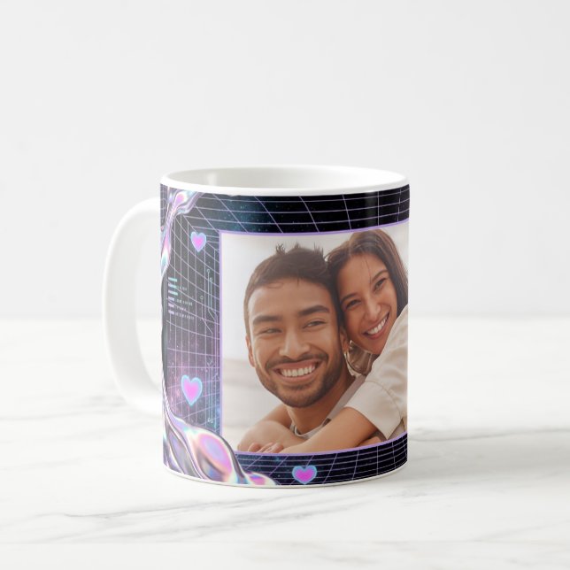 Taza De Café Tarjeta de San Valentín de Amor Digital Romance Có (Anverso izquierdo)