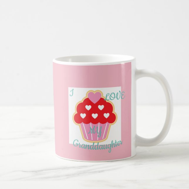 Taza De Café Tarjeta de San Valentín de bizcocho para nietas (Derecha)