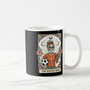Taza De Café Tarjeta de Tarot de Esqueleto de Mamá Futbolista M
