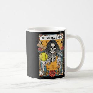 Taza De Café Tarjeta de Tarot de Mamá de Sóftbol Esqueleto de M