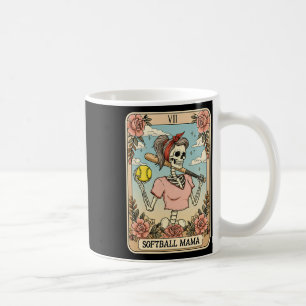 Taza De Café Tarjeta de Tarot de Mamá de Sóftbol Esqueleto Hall