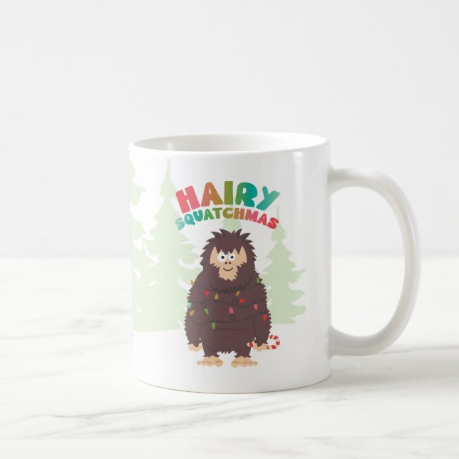 Taza De Café Tarjeta de vacaciones plana Bigfoot Sasquatch Navi (Derecha)