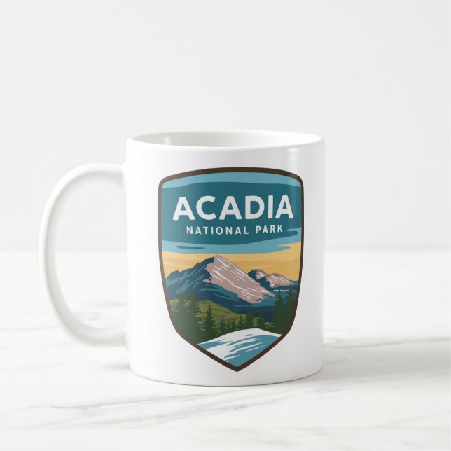 Taza De Café Tarjeta de viaje del Parque Nacional Acadia (Izquierda)