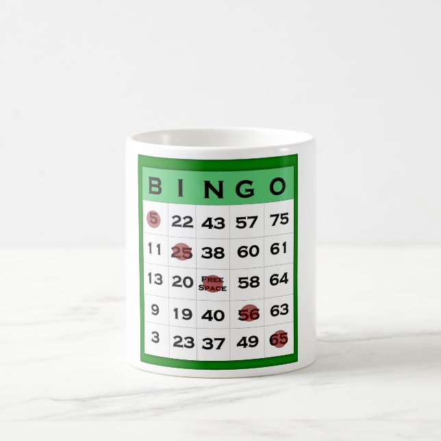 Taza De Café tarjeta del bingo (Centro)