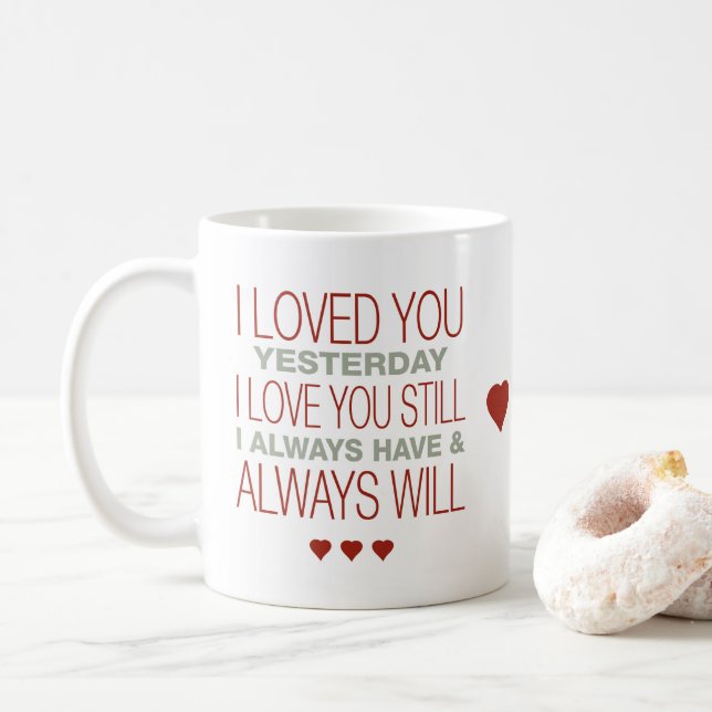 Taza De Café Tarjeta del día de San Valentín con decir (Con donut)